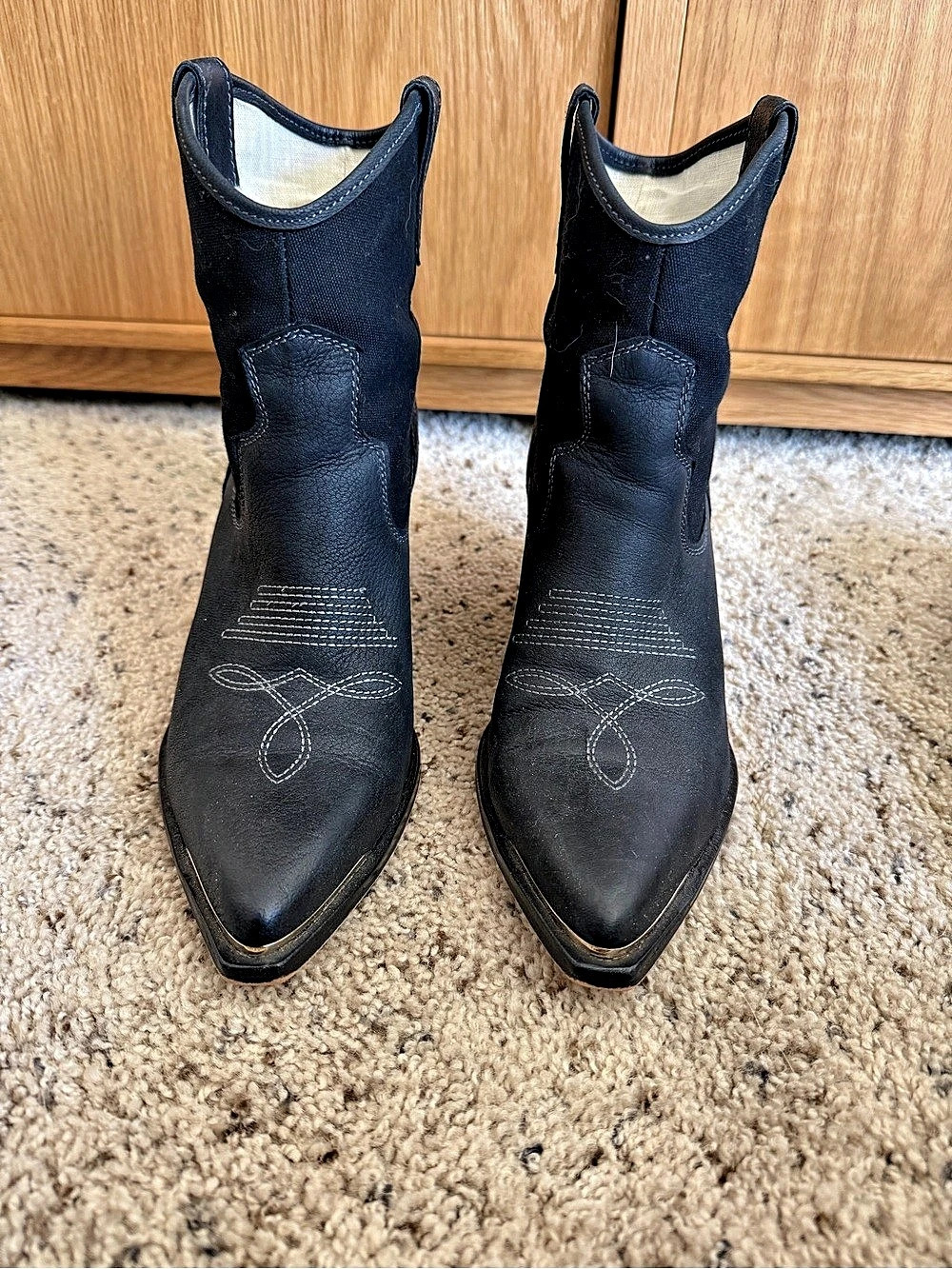 Black Western Ankle Boots US 10